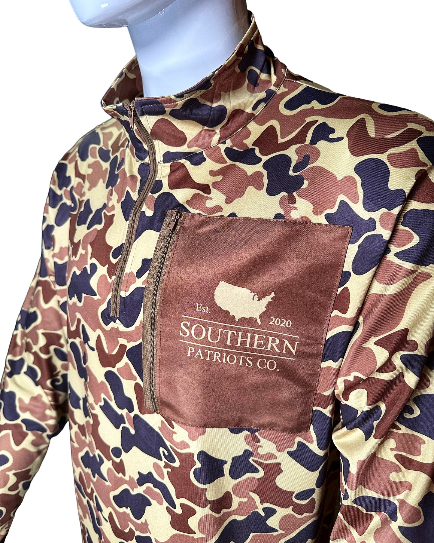 Quarter Zip Retro Duck Camo