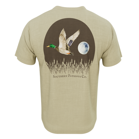 Mallard over Moon