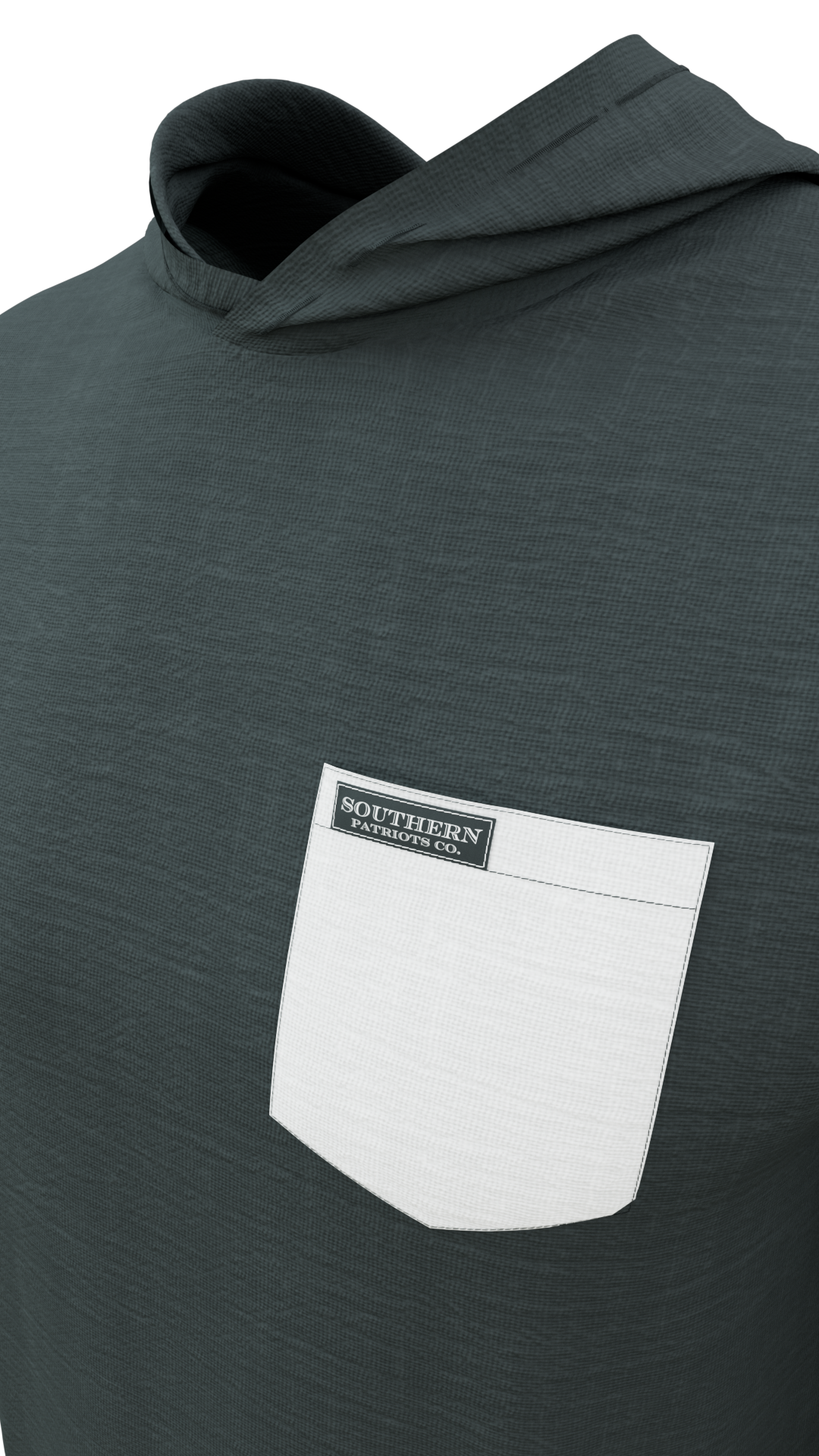 Charcoal Gray & White Pocket
