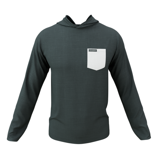 Charcoal Gray & White Pocket